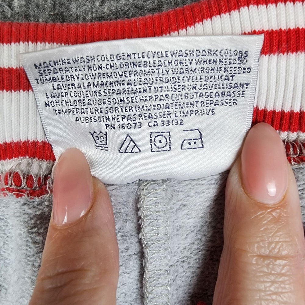 Tommy Hilfiger Sweatpants Women Medium Grey Red Striped Varsity Athletic Dept - Picture 7 of 8